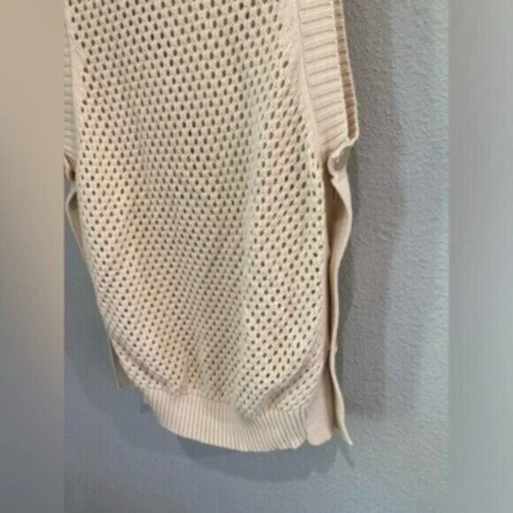 Spartina449 Neutral Crochet Contemporary Boho Beachy Vacation Preppy Top - Picture 4 of 7